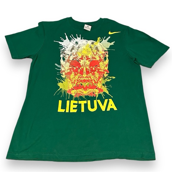 Rare Nike Lithuania Basketball Skull Shirt - Picture 1 of 5